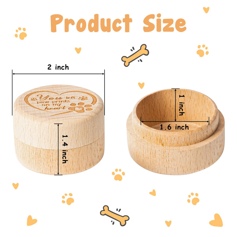 Pet Hair Keepsake Box, Wooden Pet Fur Memorial Box with Pet Paw Engraving Dog Cat Hair Ashes Container Memorial Urn Pet Loss Sympathy Gifts for Pet Lovers Friends - PawsPlanet Australia