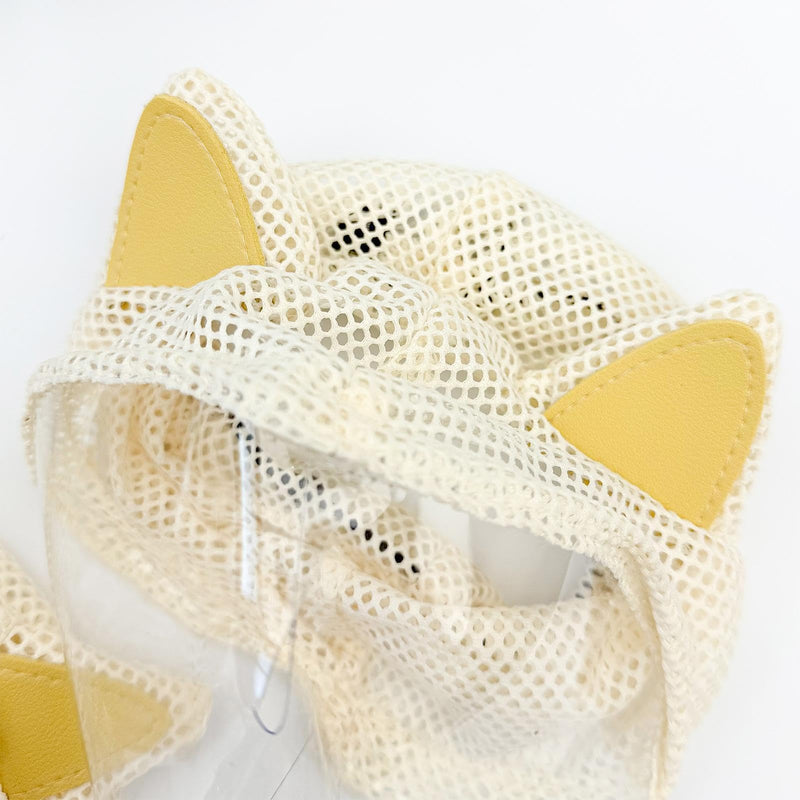 Cat Calming Muzzle for Grooming & Nail Trimming, Cats Calming Muzzle | Prevent Biting Head Cover | Breathable Cat Pet Cover | for Bath Nail Trimming Home Indoor Travel Scratching Outdoor Light Yellow S