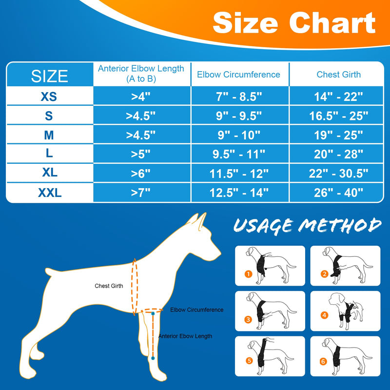 CHAMIN Dog Elbow Brace for Elbow Support and Protection, Protector Pads Hygroma, Elbow Pads for Dogs Dysplasia, Calluses, Elbow Wound Healing,et(Both Legs,XXL) Both Legs Extra Extra Large - PawsPlanet Australia