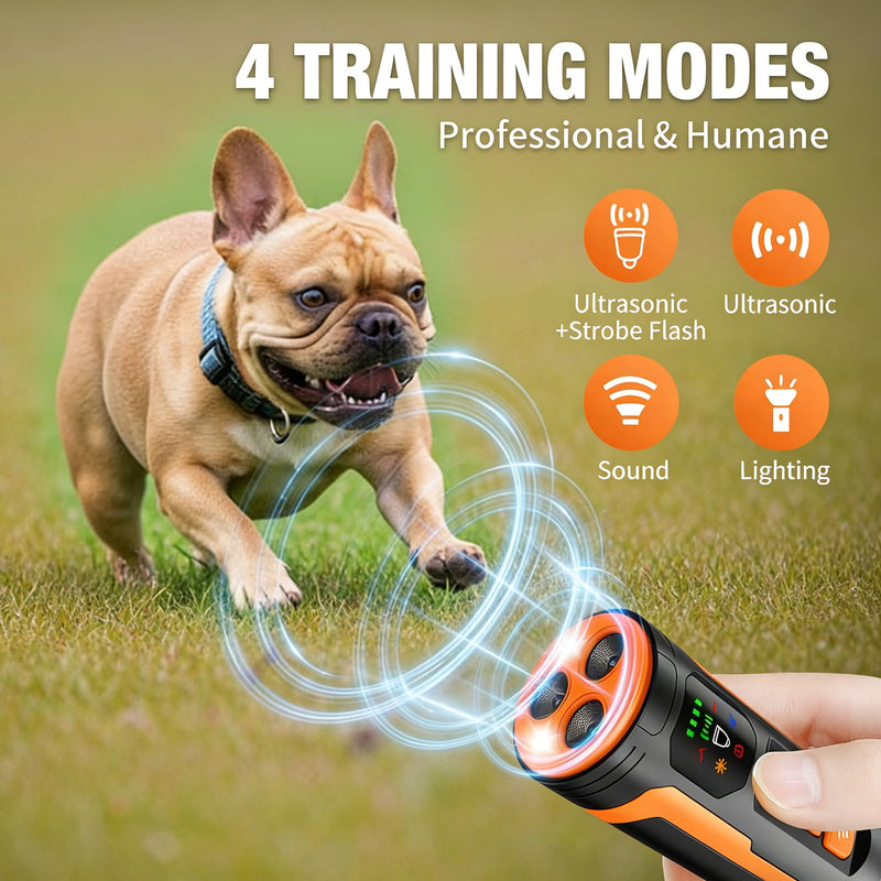 Sonic Bark Deterrent, Ultrasonic Dog Barking Control Device with Flashing Light, Waterproof Anti Bark Device for Indoor Outdoor Use, Stop Neighbor Dog Barking, Bark Deterrent for Home & Yard Security