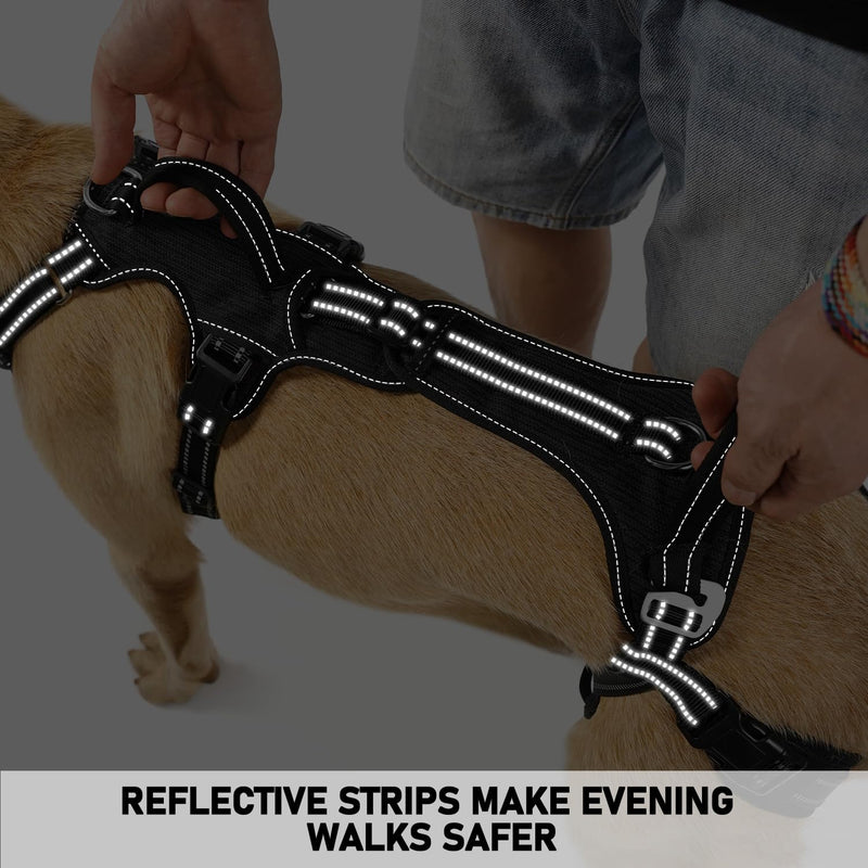 COODEO Mobility Dog Lift Harness, Support Sling & Walking Sling for Dogs, Pet Rear Leg Rehabilitation Support Vest, Dog Carrier for Senior Dogs with Joint Injuries, Arthritis, Up Stair (Black, XL) Black