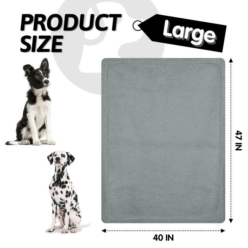 furrybaby Dog Blanket Soft Dog Blankets for Large Dogs Puppy Essentials Washable Sherpa Fleece Cat Blanket 40x47 Inches for Bed Furniture Couch Sofa (Large, Grey) Grey Blanket 40x47in (pack of 1) - PawsPlanet Australia