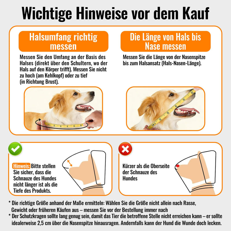Soft Dog Collar Leak Protection Breathable Adjustable Protective Collar Suitable for Pets After Surgery or Skin Itching (Orange, L, Neck: 29-33 cm) | Bequemer Leckchutz-Schutzkragen für Hunde. Ideal für postoperative Pflege oder Hautjucken. Verstellbar...
