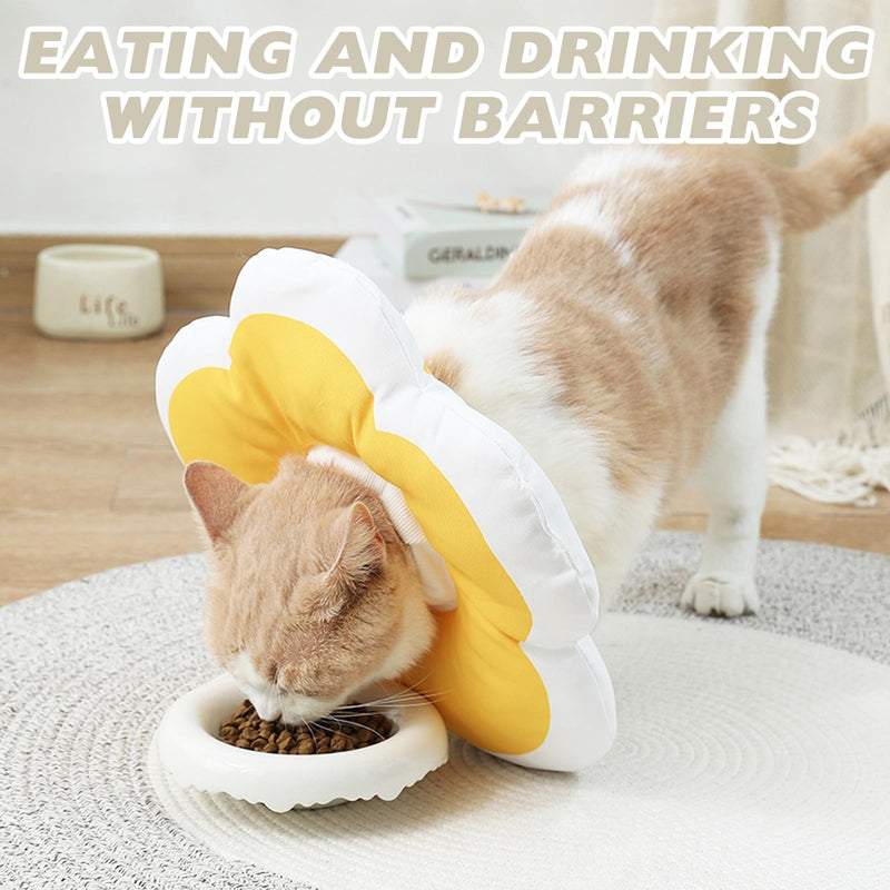 Cat Cone Collar Soft, Adjustable Cat Recovery Collar, Yellow Soft CatsCone, CatDonut Collarto Prevent Licking Biting, Cats Cone CollarSoft Anti Lick for Pet Medical for Rehabilitation