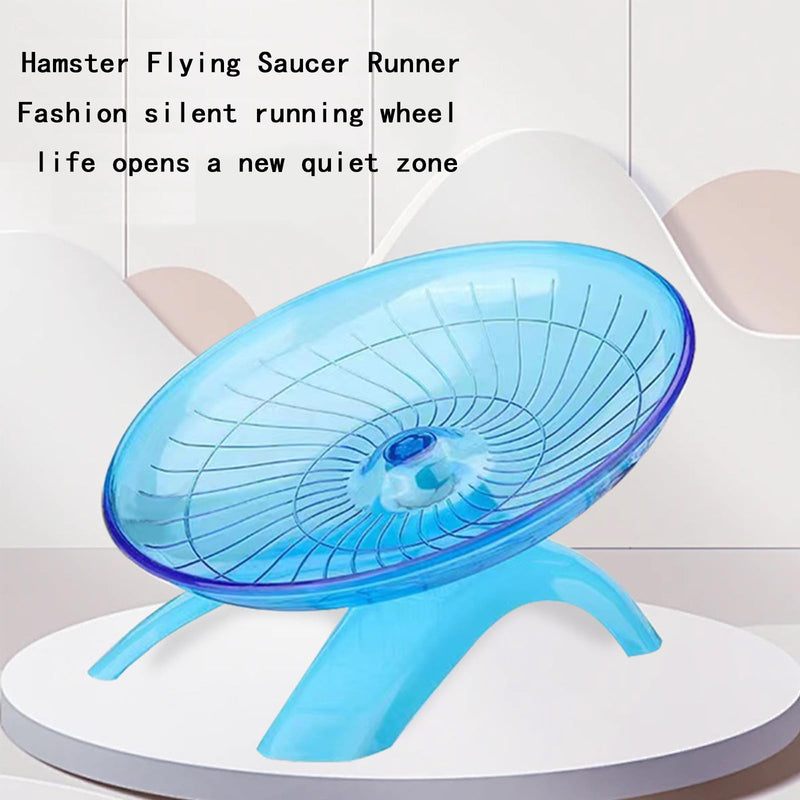 Silent Running Wheel for Small Animals, 12 Inch Flying Saucer Design, Exercise Wheel for Hamsters, Guinea Pigs, Hedgehogs, Blue - PawsPlanet Australia