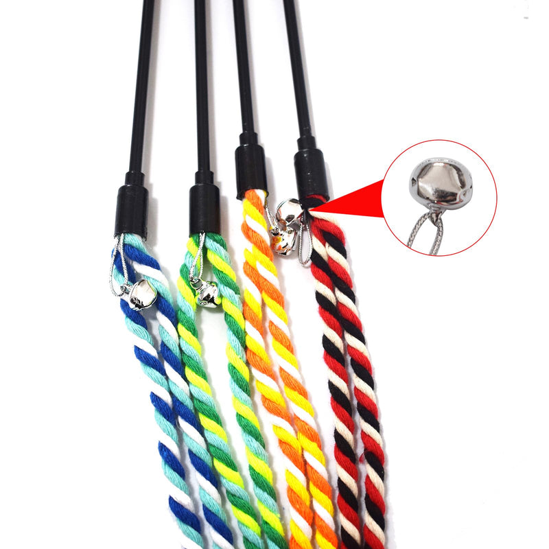 Cat Wands, 4 PCS Colorful Rope Cat Toys Interactive Cat Teaser Wands with Bell for All Breed Sizes - PawsPlanet Australia