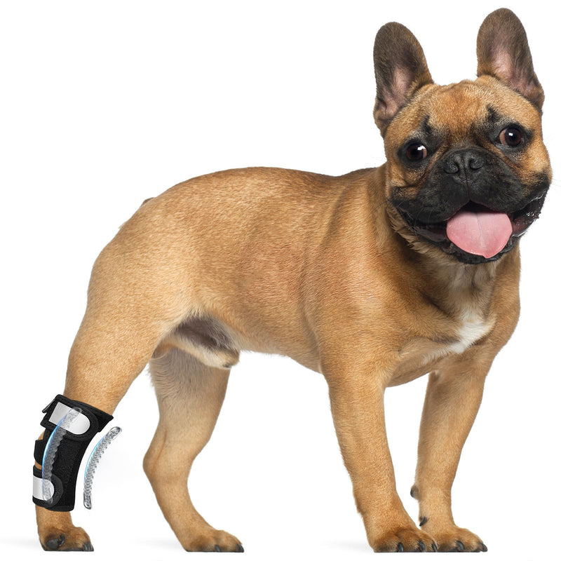 Dog Rear Leg Hock Ankle Brace for Torn ACL & CCL, Dog Leg Braces for Back Leg with Metal Spring Inserts, Dog Wrap Brace for Bottom Joint with Reflective Straps XS