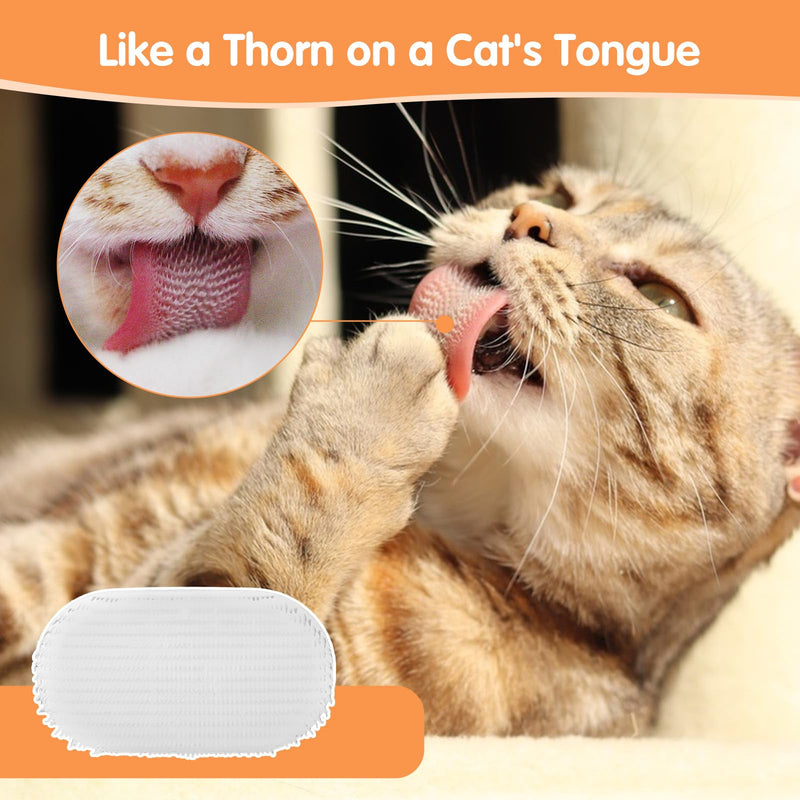 Cat Brush for Long Haired Cats- Soft Fur Cat Tongue Brush with Prickly Serrations, Soft Cats Grooming Gentle Hair Brushs for Detangling Cleaning Claw Perfect for Enhancing Intimacy (White) - PawsPlanet Australia