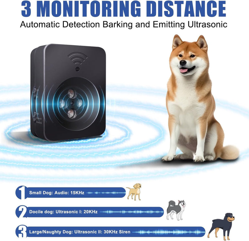 Anti Barking Device for Dogs Long Range 50ft, Ultrasonic Dog Bark Deterrent Device with Stop Dog Barks - Dog Barking Stopper, Bark Box, Barking Control Devices for Dog Training in Outdoor/Indoor 1 Pcs