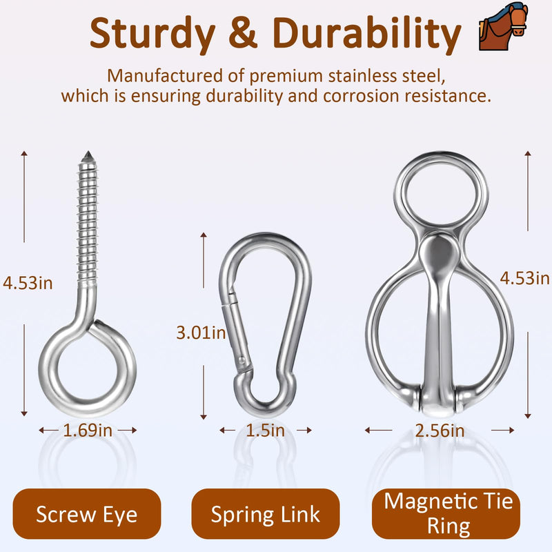 MAQUITA Horse Tie Ring, Safe Tie Horse Supplies, Humane Way Tie Ring, Magnetic Ring for Tying and Retracting, Helps Horse Pull Back and Releases Stress from The Horse - PawsPlanet Australia