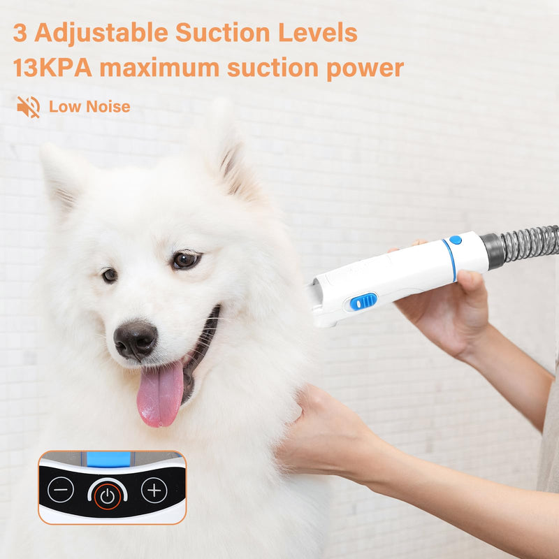 Petmolico Pet Grooming Vacuum Set for Dog 13000PA Suction Dog Vacuum Grooming Kit with 2.8L Large Cup for Shedding Grooming Include 4 Hair Clipper Combs