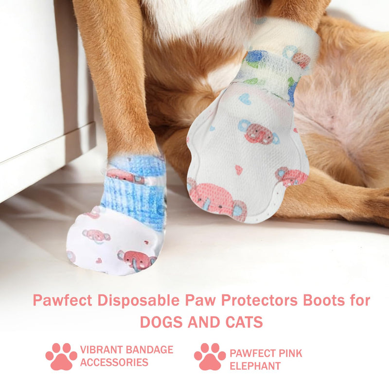 Disposable Dog Booties for Dog Cats,40Pcs Pet Booties Waterproof and Breathable with Adjustable Bandage,Dog Paw Protectors Prevent Licking,Paw Socks Protector for Small Medium Large Dogs S - PawsPlanet Australia
