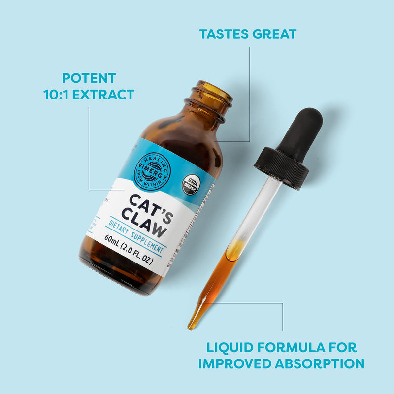 Vimergy Organic Cat’s Claw Liquid – Provides Antioxidant Support* – Benefits The Immune System* – Organic, Vegan, Gluten-Free, Non-GMO – 30 Servings (55 ml) 1.86 Fl Oz (Pack of 1) - PawsPlanet Australia