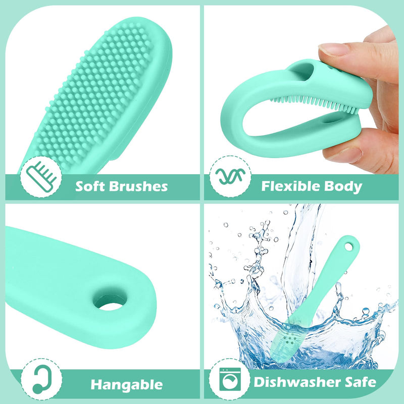3pcs Dog Finger Toothbrush, Cat Chin Brush with Food-Grade Silicone, Dog Tooth Brushing Kit, Silicone Cleaning Brush for Pet Dental Care - PawsPlanet Australia