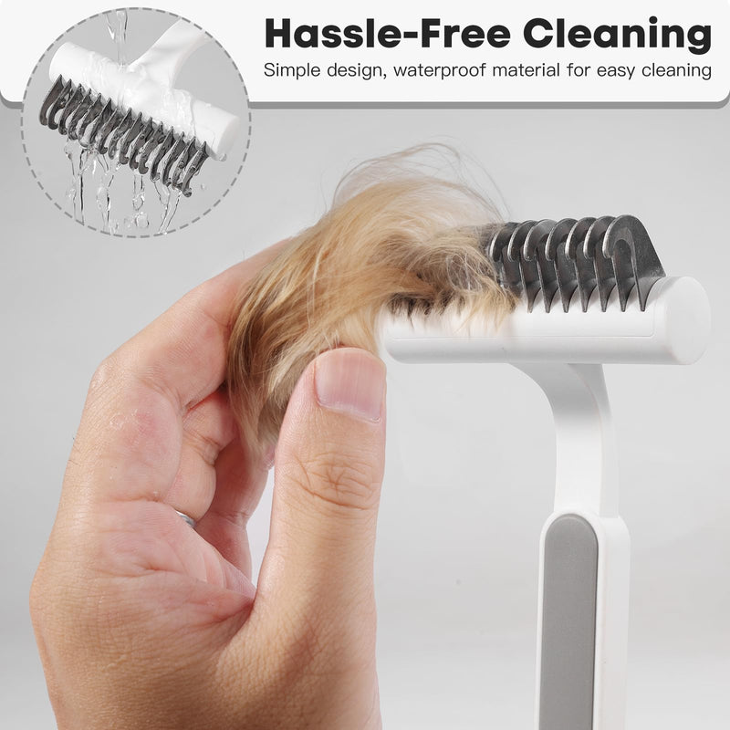Undercoat Rake for Cats & Small/Medium Dogs - Deshedding Brush Dematting Comb for Pets Remove Loose Hair & Matted Fur, Deshedding Grooming Tool for Kitten, Puppy, and Horses(Grey) Grey - PawsPlanet Australia