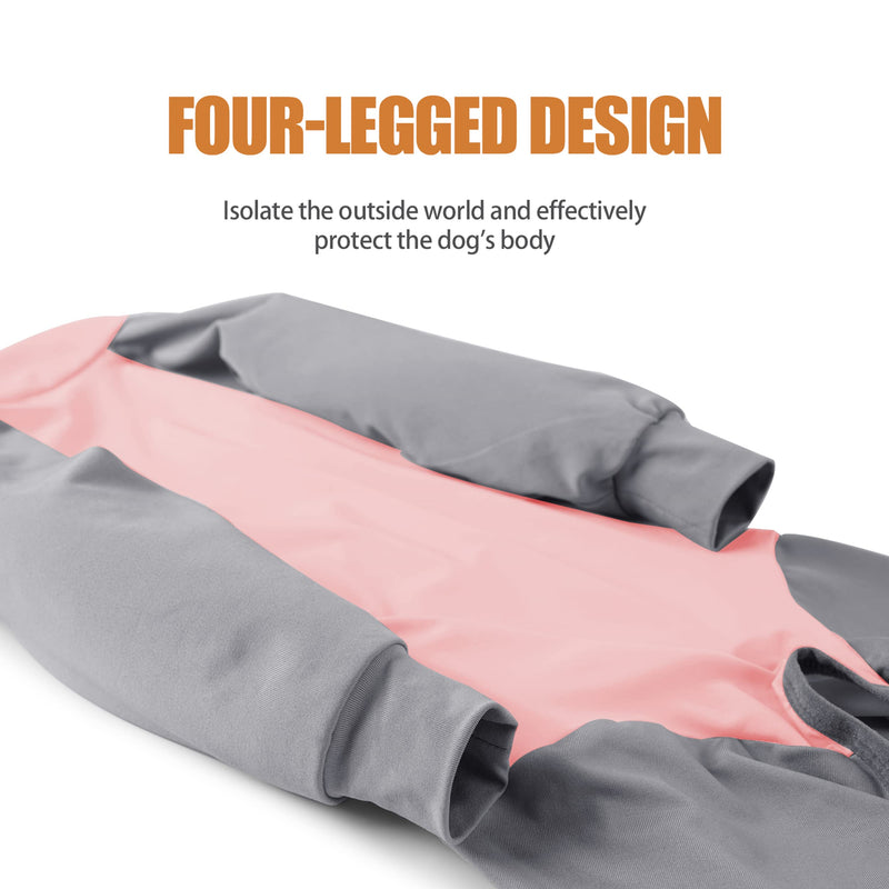 Dog Recovery Suit, Abdominal Wound After Surgery Wear, Prevent Licking Wounds, E-Collar & Cone Alternatives, Long Sleeve Postoperative Shirts Dog Pajamas Prevent Shedding(XL, Pink) XL - PawsPlanet Australia