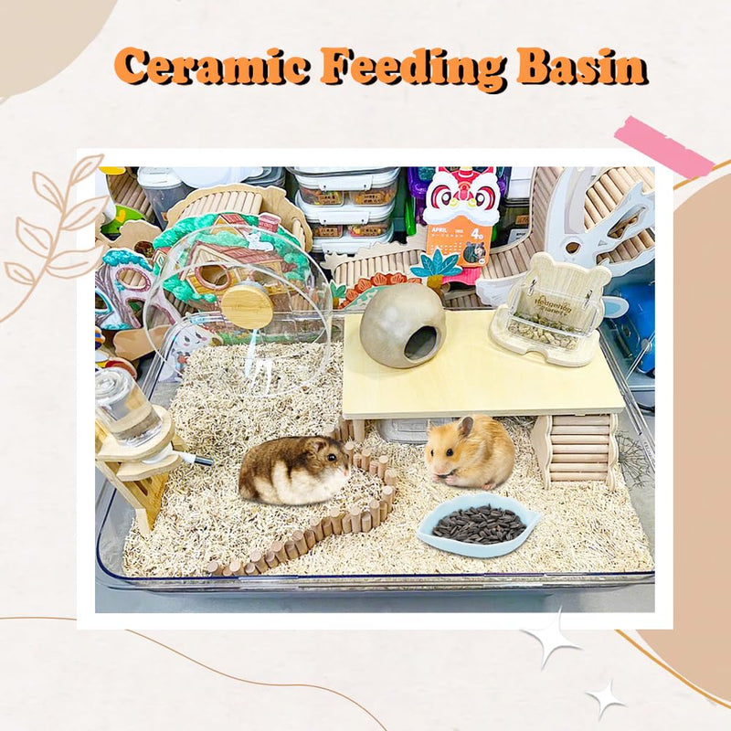 4 Pack Hamster Ceramic Food Bowl, Small Animals Chew-Resistant Food and Water Dish for Hamster Gerbil Hedgehog Rat Rodent (Colors May Vary) - PawsPlanet Australia