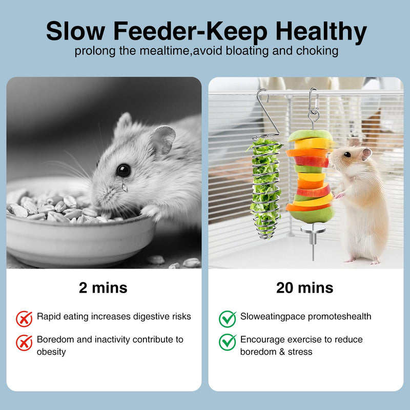 GFZ Rat Foraging Toy - Hanging Chew Slow Feeder Enrichment Interactive toys in hamster cages for Small Pets Like Rabbits, Birds, Guinea Pigs - Easy to Install (2PCS, Small) 2PCS - PawsPlanet Australia