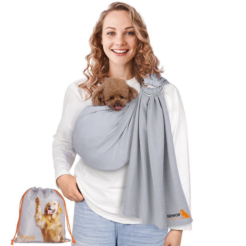 Dog Sling Carrier for Small Dogs,Carrying Wrap Anti-Anxiety Cat Sling,Adjustable Pet Sling(Light Gray) light gray - PawsPlanet Australia
