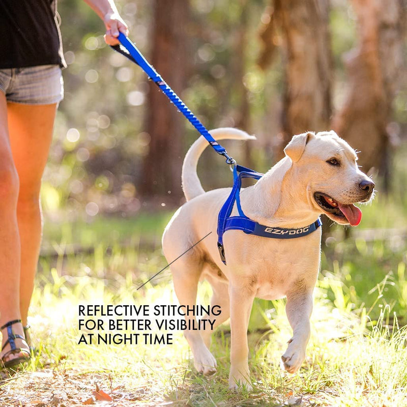 EzyDog Quick Fit Dog Harness – No Pull Harness for Training, Everyday Walking, and Easy Control - Adjustable Fit, Reflective, and Padded (Large, Black) Large - PawsPlanet Australia