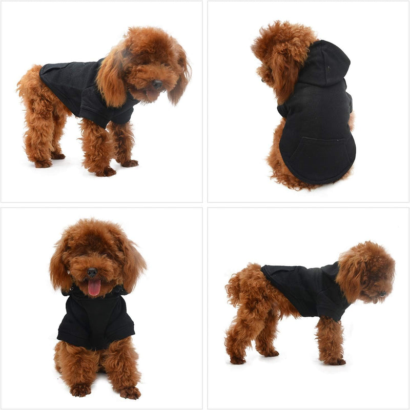 Lovelonglong Blank Basic Hoodie Sweatshirt for Dogs 100% Cotton Fits Small Medium Dachshund Large Dog Black 3XL 3XL (-60lbs)