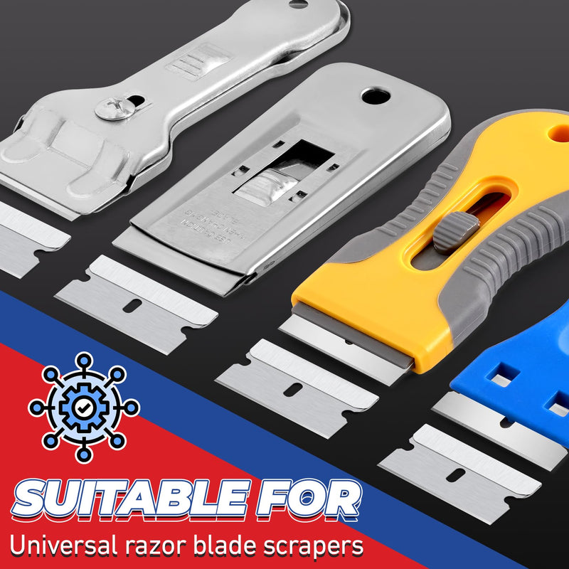DIYSELF Single Edge Razor Blades, 100 Blades, Razor Blades Refiils for Razor Scraper, Utility Knife, Heavy Duty One Edge Blades, High Carbon Steel Blade for Removing Decals, Stickers 100 Count (Pack of 1) - PawsPlanet Australia