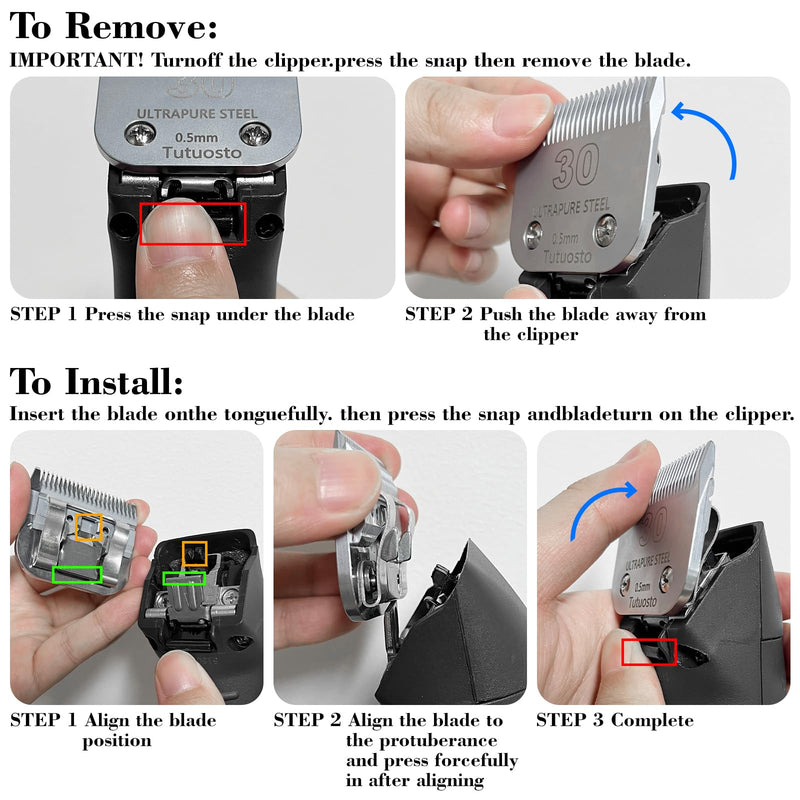 Size 10/7FC/5FC Clipper Blades Pet Grooming Clipper Replacement Blades Detachable Blade Compatible with andis/wahl/Oster Dog Clippers - PawsPlanet Australia