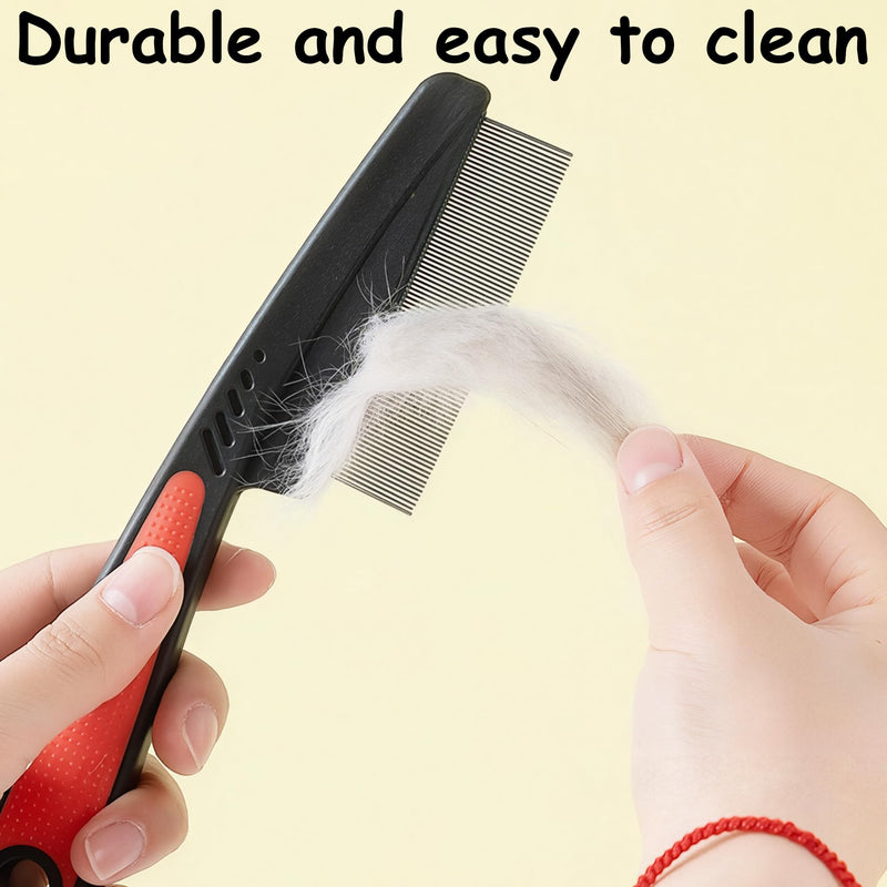 Black Flea Comb for Dogs and Cats Fine Tooth Grooming Tool for Pets Daily Coat and Hair Care Black
