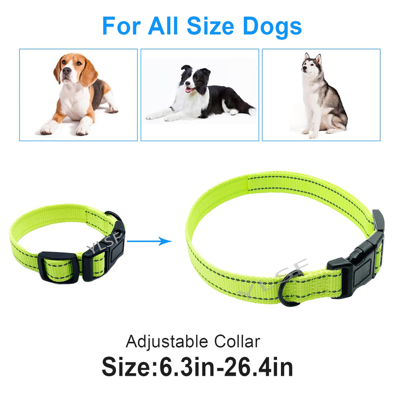 Dog Nylon Collar Strap for Heavy Light-Duty Electronic Fence Training Shock Barking Collar Receivers-3/4 Inch Replacement Strap-Compatible with Nearly All Brands and Models of Electric Collars 2 Pack Fluorescent Green and Pink With Holes