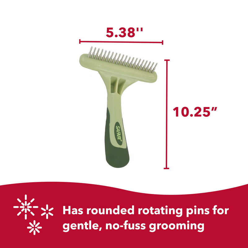 Coastal Pet Safari Dog Undercoat Rake - Top-Grade Double Row Rotating Pins Dematting Rake for Effective Deshedding and Pet Grooming - PawsPlanet Australia
