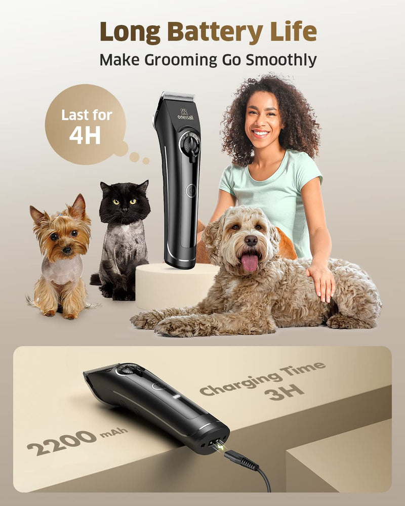 oneisall Dog Clippers for Grooming Doodles Poodles Thick Curly Hair and Replacemenet Blades - PawsPlanet Australia