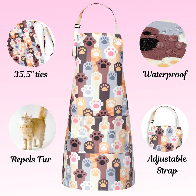 Plum Hill Waterproof Dog Grooming Apron, Groomer Apparel, Pet Washing Smocks Brown - PawsPlanet Australia