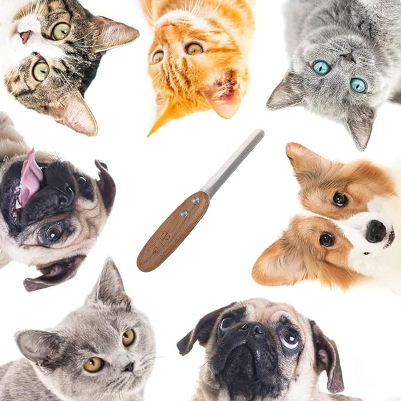 1 Pcs Dog Nail File Professional Metal Cat Nail File with Comfortable Walnut Handle for Large Small Breeds Puppies Toenails - PawsPlanet Australia