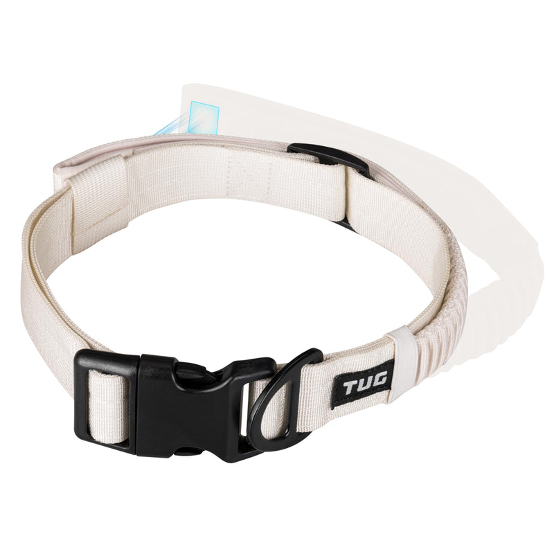 TUG Grab Collar | Integrated Traffic Leash Magnetically Attached for Quick Control (Large/Cream) Large Cream - PawsPlanet Australia