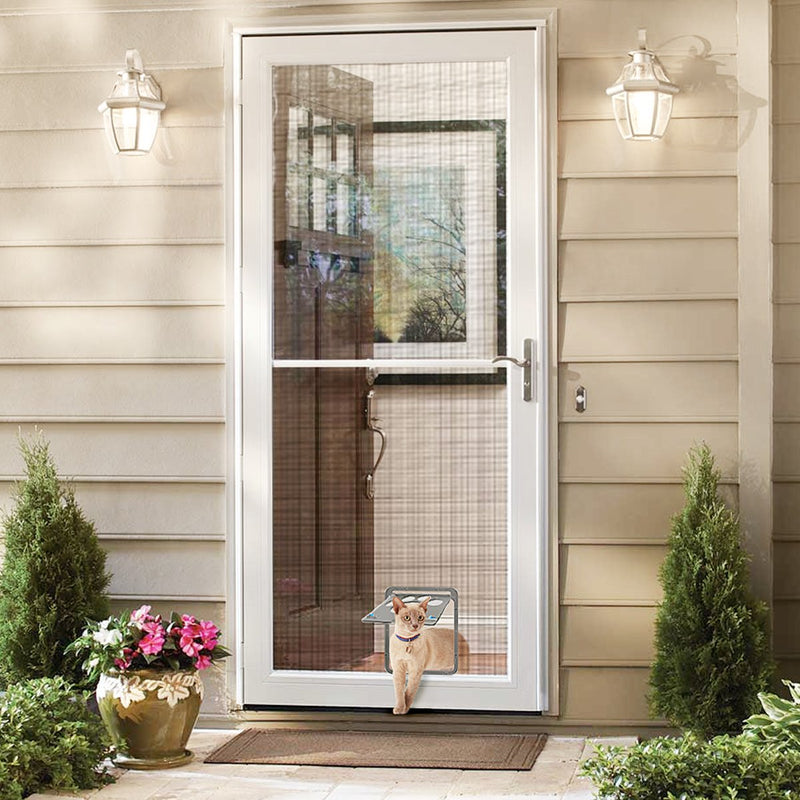 Enjoying Pet Screen Door 8"×10.2" Inner Door Size, Cat Doors with Replacement Magnetic Flap Lockable Doggy Screen Door, Black 8"×10.2" - PawsPlanet Australia