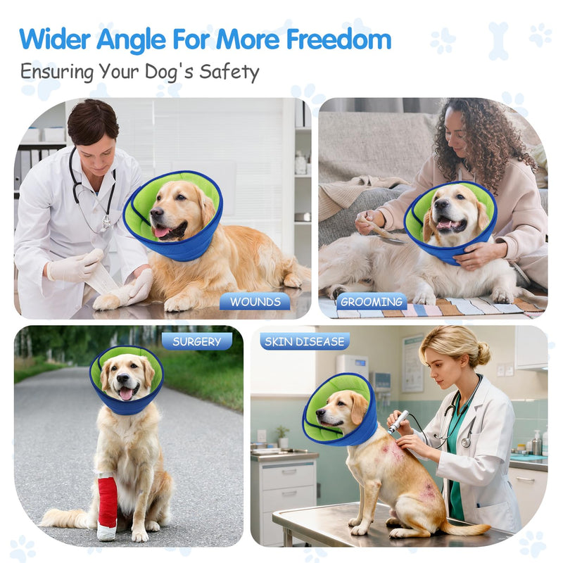 Soft Dog Cone Collar Alternative - Adjustable Comfy Cones for Large/Medium/Small Dogs to Stop Licking After Surgery, Comfortable Fabric Elizabethan Collars, Head Cone of Shame for Neuter Recovery (M)