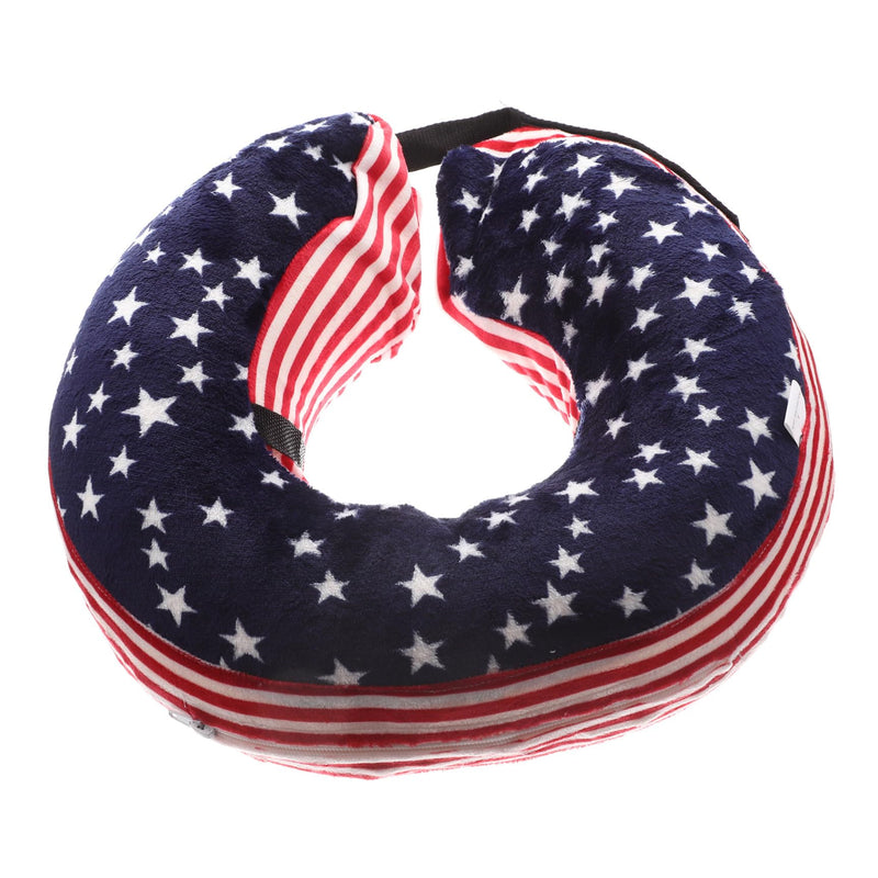 Garneck Inflatable and Comfortable PVC and Fabric Cat Neck Collar for Surgical Recovery with Adjustable Neck Circumference from 15-45cm in Navy Design