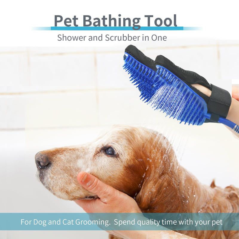 All-in-One Dog Grooming Bath Tool: Shower Scrubber, Dog Washing Gloves, Perfect for Cat and Dog Grooming, Pet Store Essential, Brush Glove & Hose Sprayer by Busteelight - PawsPlanet Australia