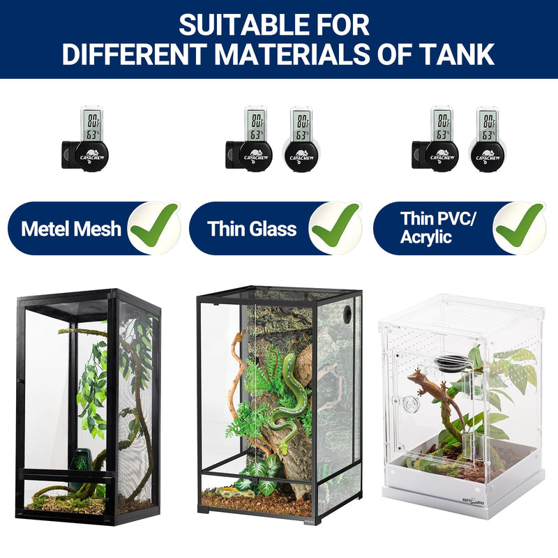 Magnetic Reptile Thermometer and Humidity Gauge, Digital Tank Thermometer Hygrometer with LCD Display, Habitat Temp Humidity Meter Accessories for Bearded Dragon, Snake, Hermit Crabs, Gecko - PawsPlanet Australia