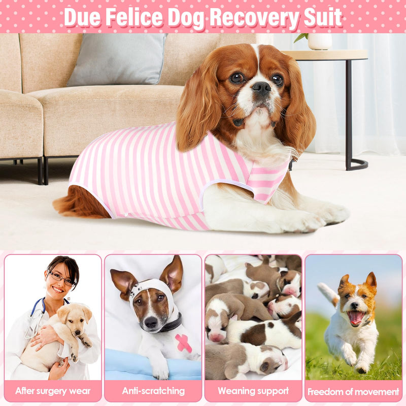 2 Packs Dog Surgery Recovery Suit Small Dogs Onesie for Surgery Female Male Dog Surgical Recovery Suit After Spayed Neuter Body Suit Anti-Licking Wounds Dog Cone Alternative Medium Pink Stripe/Black Plaid (2 Packs） - PawsPlanet Australia