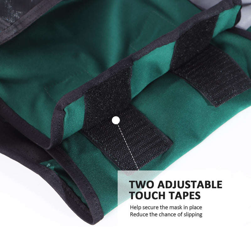 Horse Fly Mask Large Space Breathable UV Protection Equine Mask with Reflective Features on Ears Hunter Green L - PawsPlanet Australia