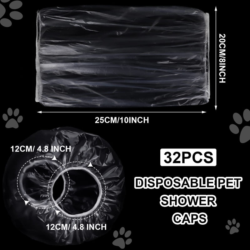 Weewooday 32 Pieces Disposable Pet Shower Caps Plastic Dog Ear Covers for Bathing Dogs Ear Drops Cap Guard Transparent Overhanging Ears Protection for Puppy Kitten Small Pets Bath Shower Rain Water - PawsPlanet Australia