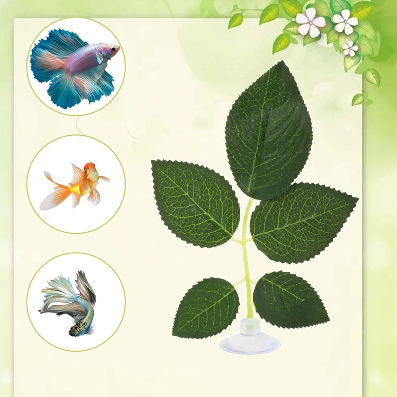 Thinp 2 Pack Betta Fish Leaf Pad Betta Hammock Beta Fish Toy Betta Fish Tank Accessories Simulating The Natural Habitat for Betta Spawning Grounds Breeding Resting Bed with Plastic Suction Cup - PawsPlanet Australia