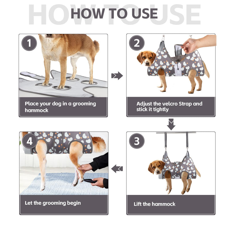 Dog Grooming Hammock Harness for Medium Dogs Nail Trimming, Dog Sling for Cutting Nails, Dog Hanging Holder Hanger for Clipping Nails with Nail Clippers, Nail File M for Medium Dogs 55LB - PawsPlanet Australia