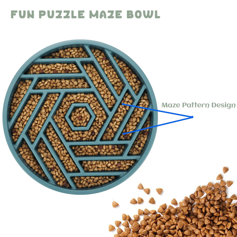 WHIPPY Slow Feeder Dog Bowls Medium Large Breed 3 Cups Slow Eating Dog Bowl Puzzle Bowl to Slow Down Eating Maze Dog Food Bowl for Fast Eater,Navy Blue navy blue - PawsPlanet Australia
