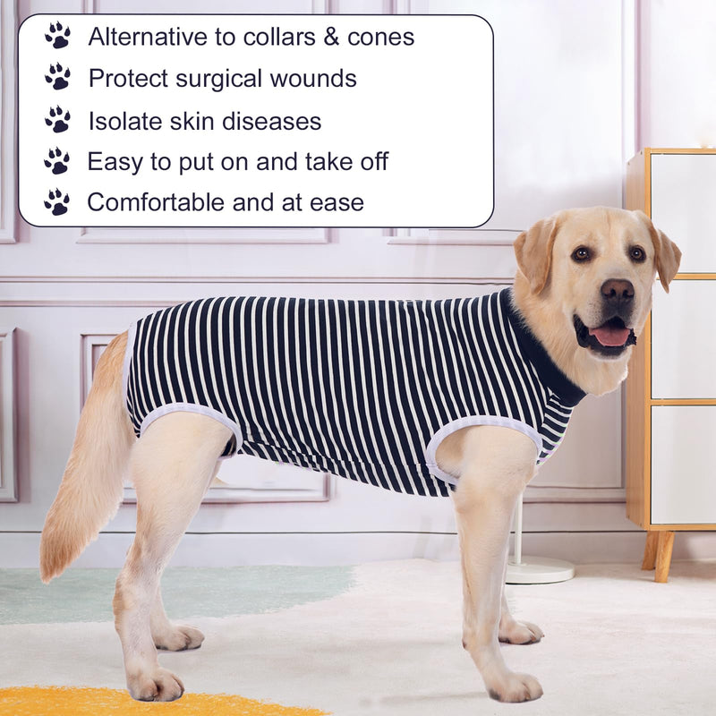 Dog Bodysuit - Post Surgery Recovery Suit for Male & Female Dogs - Alternative to Collar & Cone 5XL Navy