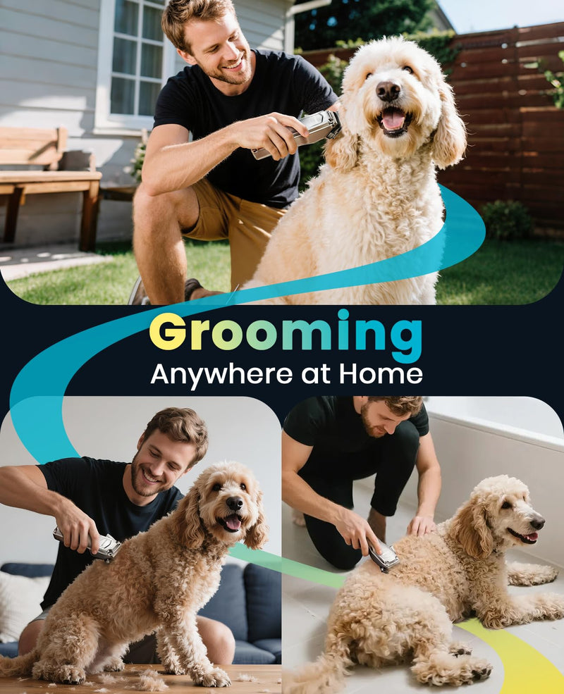 oneisall Dog Clippers for Grooming Thick Hair,Low Noise Dogs Grooming Kit with Detachable Stainless Steel Blade,Dog Shaver for Thick/Matted/Knotted/Fine/Wave/Curly Hair,PC18 - PawsPlanet Australia