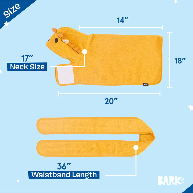 Barkbox Premium Absorbent Dog Towel & Bathrobe - Quick Drying, Luxurious & Soft Dog Bath & Beach Towel for Cats & Dogs (Lion, Small) Lion S - PawsPlanet Australia