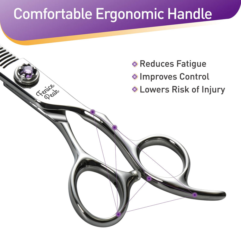 Fenice Peak 7 inch Thinning Dog Grooming Scissors Professional Dog Shears Made of Japanese 440C Stainless Steel with Jewelled Screw Trimming Cutting Scissors Durable and Sharp - PawsPlanet Australia