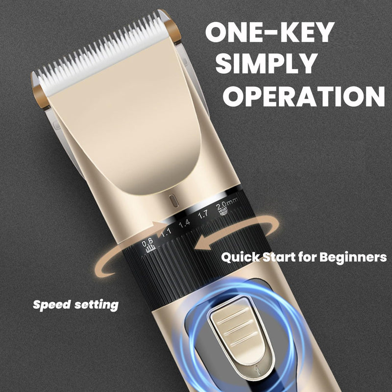 Dog Grooming Kit, Low Noise Professional Dog Grooming Clippers, Dog Hair Trimmer, Rechargeable Cordless Pet Hair Clippers Tools for Dogs Cats Pets - PawsPlanet Australia